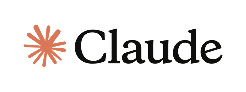 Brand logo: orange starburst icon followed by the word Claude in dark serif font