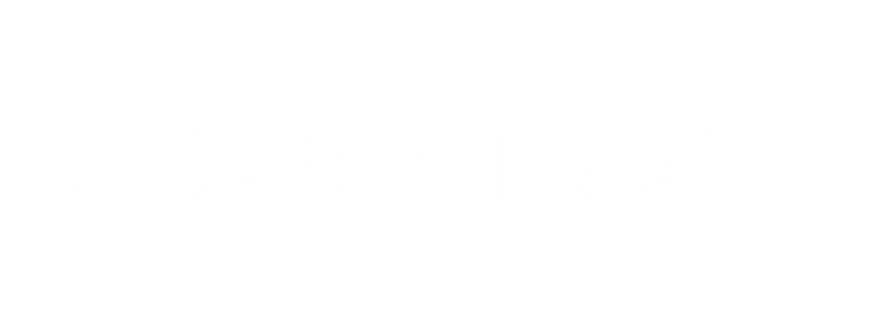 SEMrush logo: white wordmark with swoosh icon on black background