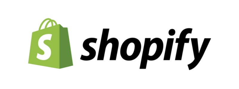 Shopify logo: green shopping bag with a white letter S on it, on a black background